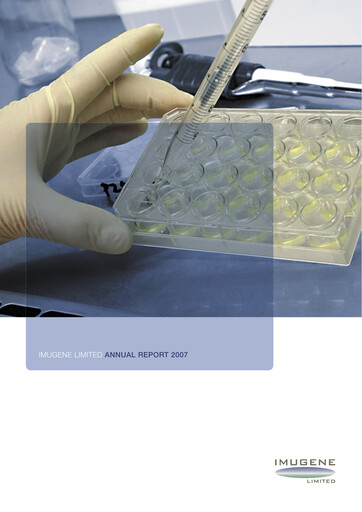 Miniature Imugene Rapport annuel 2007