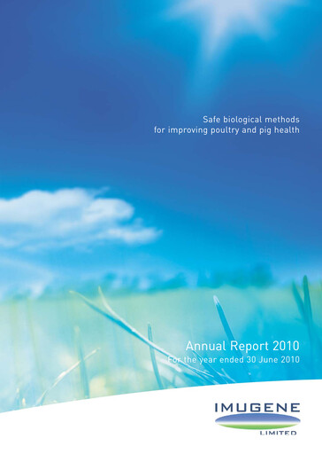 Miniature Imugene Rapport annuel 2010
