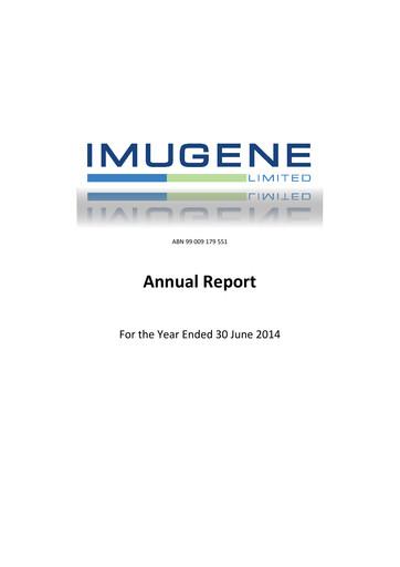 Miniature Imugene Rapport annuel 2014