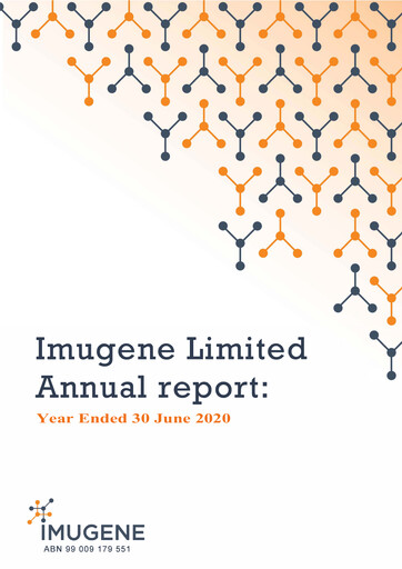 Miniature Imugene Rapport annuel 2020