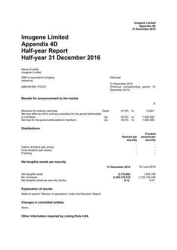 Miniature Imugene Rapport semestriel 2017-h1