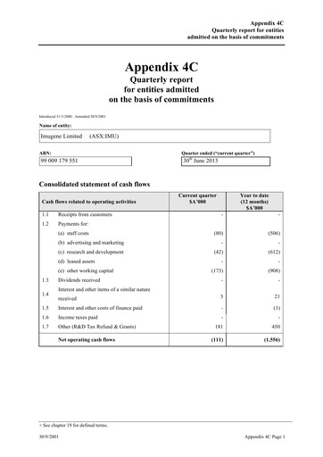 Vorschaubild Imugene Quartalsbericht 2013-q4