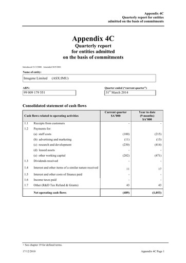 Vorschaubild Imugene Quartalsbericht 2014-q3