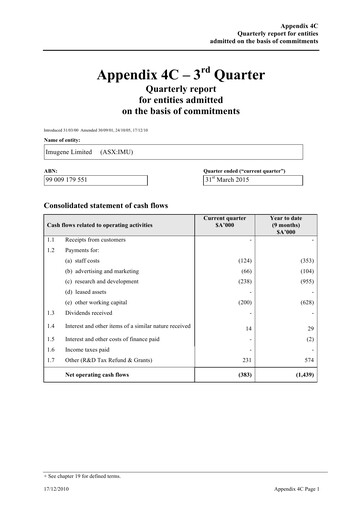 Vorschaubild Imugene Quartalsbericht 2015-q3