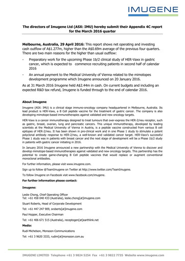 Vorschaubild Imugene Quartalsbericht 2016-q3
