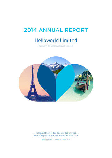 Miniature Helloworld Travel Rapport annuel 2014
