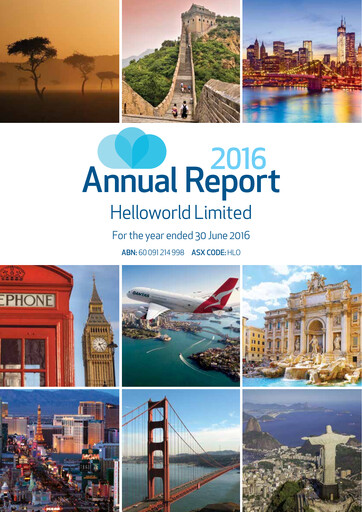 Miniature Helloworld Travel Rapport annuel 2016