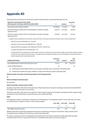 Thumbnail GenusPlus Group Limited Half-year Report 2022-2023-h1