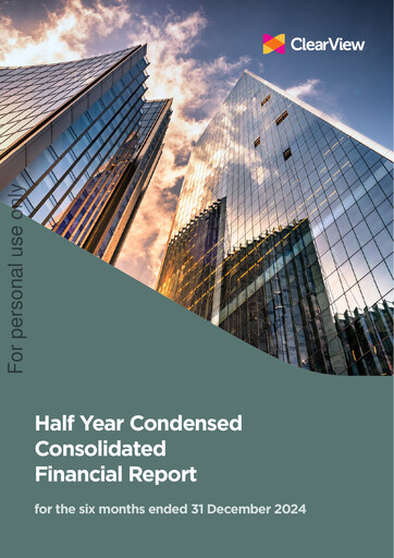 Thumbnail ClearView Wealth Limited Half-year Report 2025-h1