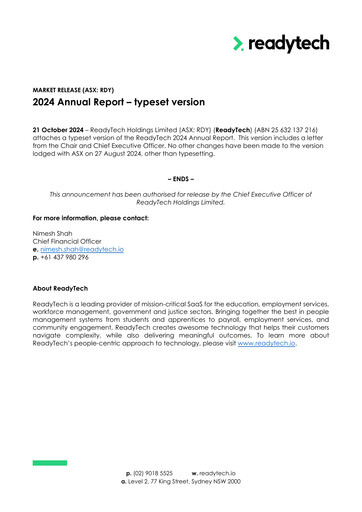 Thumbnail ReadyTech Holdings Annual Report 2024