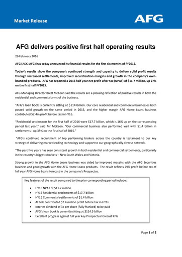 Thumbnail Australian Finance Group Half-year Report 2016-h1