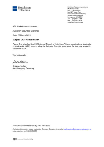 Thumbnail Hutchison Telecommunications (Australia) Annual Report 2024
