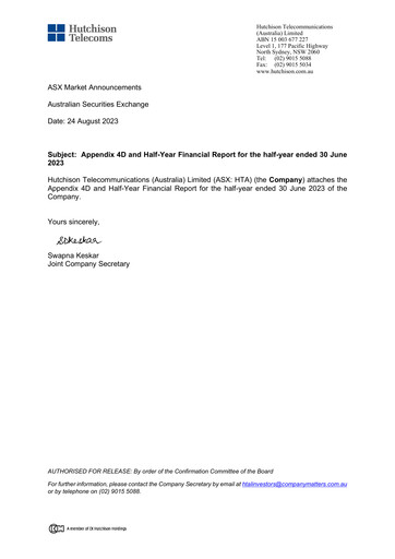 Thumbnail Hutchison Telecommunications (Australia) Half-year Report 2023-h1