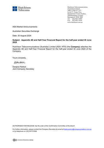 Thumbnail Hutchison Telecommunications (Australia) Half-year Report 2024-h1