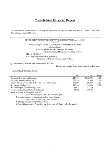 Thumbnail Chubu Electric Power
 Financial Statement fy2001