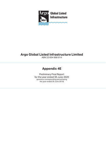 Thumbnail Argo Global Listed Infrastructure Financial Report 2020