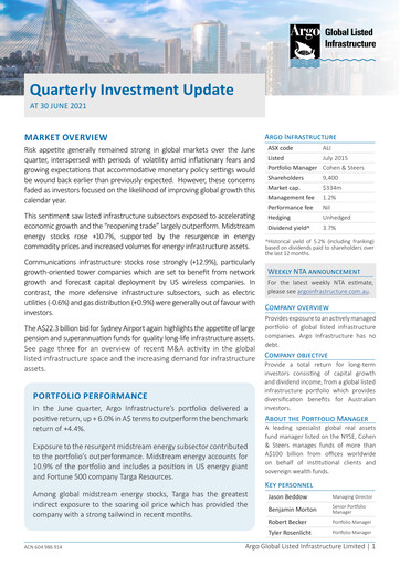 Vorschaubild Argo Global Listed Infrastructure Quartalsbericht 2021-q2