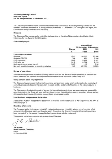 Thumbnail Austin Engineering Financial Statement 2022-h1