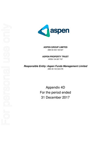Thumbnail Aspen Group Half-year Report 2017-2018-h1