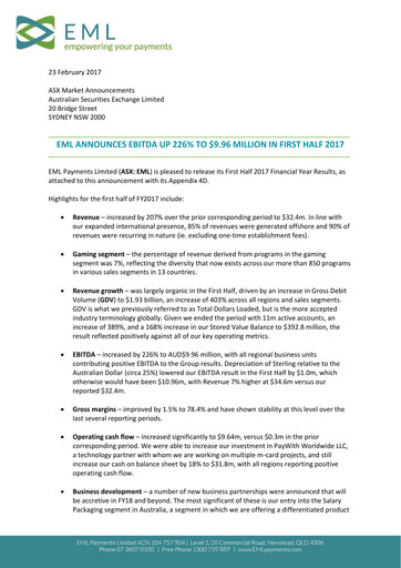 Thumbnail EML Payments Half-year Report 2017-h1