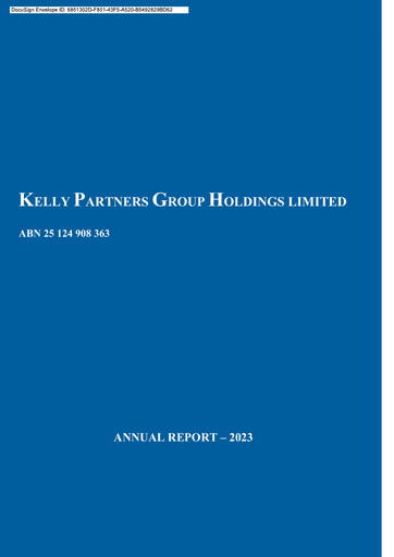 Thumbnail Kelly Partners Group Annual Report 2023