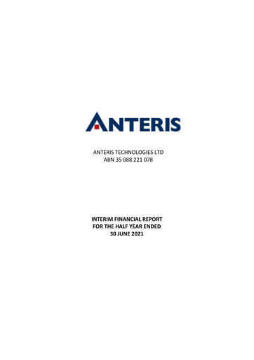 Thumbnail Anteris Technologies Half-year Report 2021-h1