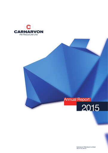 Thumbnail Carnarvon Energy Annual Report 2015