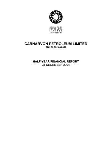 Thumbnail Carnarvon Energy Financial Report 2005-h1
