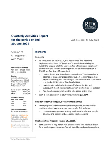 Vorschaubild Rex Minerals Quartalsbericht 2024-q2