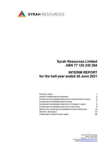 Thumbnail Syrah Resources Limited Half-year Report 2021-h1