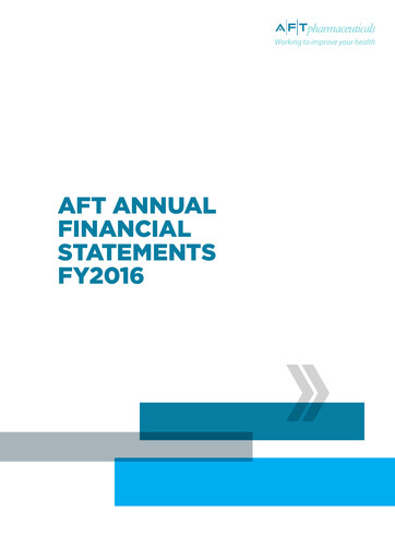 Miniature AFT Pharmaceuticals Bilan financier 2016