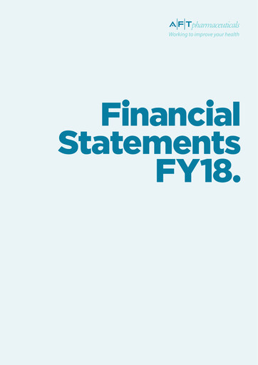 Miniature AFT Pharmaceuticals Bilan financier 2018