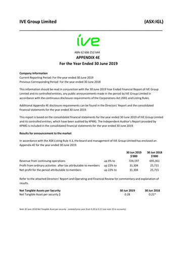 Thumbnail IVE Group Financial Report 2019