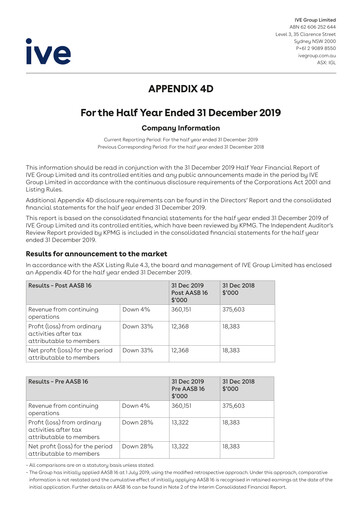 Thumbnail IVE Group Financial Report 2020-h1