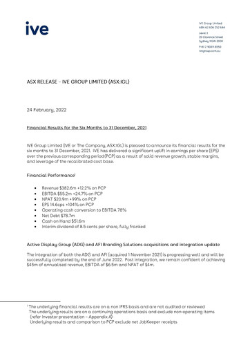 Thumbnail IVE Group Financial Report 2022-h1