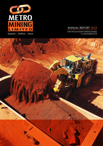 Thumbnail Metro Mining Annual Report 2018
