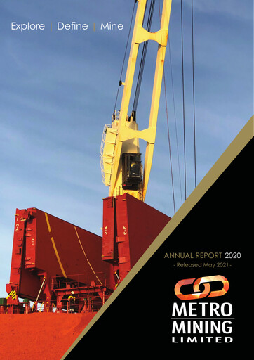 Thumbnail Metro Mining Annual Report 2020