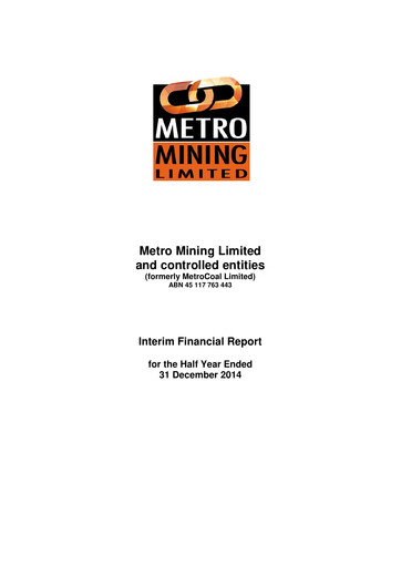 Thumbnail Metro Mining Financial Report 2015-h1