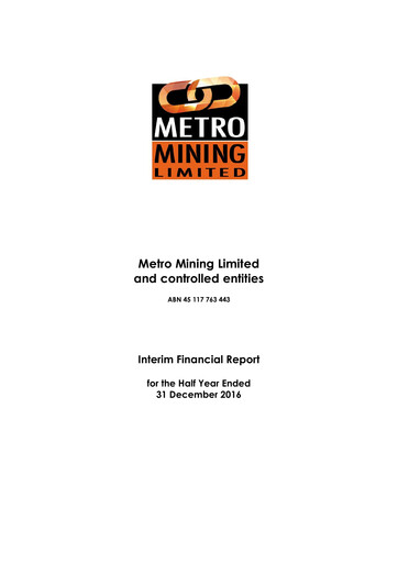 Thumbnail Metro Mining Financial Report 2017-h1