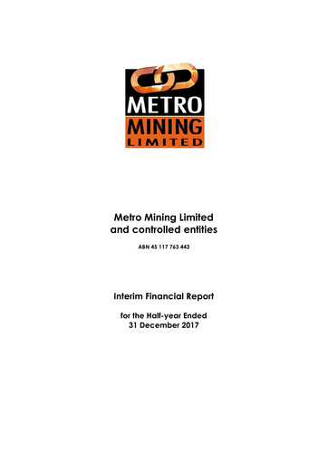 Thumbnail Metro Mining Financial Report 2018-h1