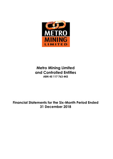 Thumbnail Metro Mining Financial Report 2019-h1