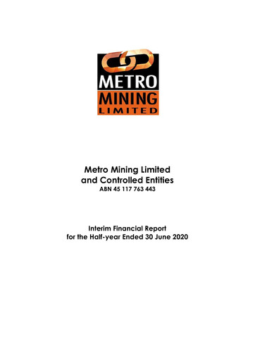 Thumbnail Metro Mining Financial Report 2020-h1