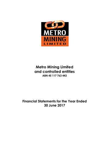 Thumbnail Metro Mining Financial Statement 2017