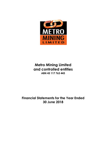 Thumbnail Metro Mining Financial Statement 2018