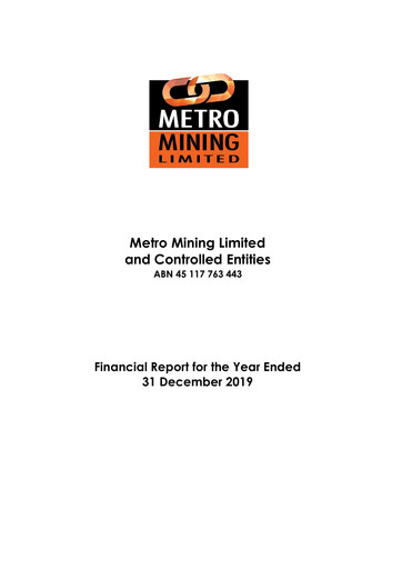 Thumbnail Metro Mining Financial Statement 2019