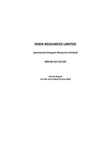 Thumbnail Fenix Resources Annual Report 2018