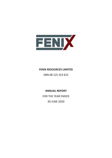 Thumbnail Fenix Resources Annual Report 2020