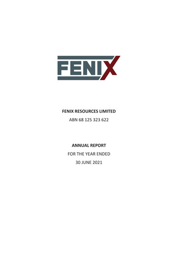 Thumbnail Fenix Resources Annual Report 2021