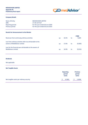 Thumbnail MedAdvisor Limited Annual Report 2020