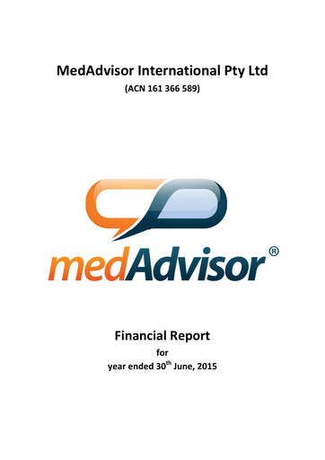 Miniature MedAdvisor Limited Rapport financier 2015